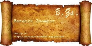 Bereczk Zsombor névjegykártya